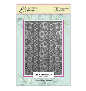 Lisa Horton Crafts - 3D Embossing Folders - A Year In Bloom - Set of 12 - Limited Edition