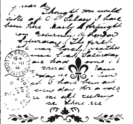 Cadence - Midi Stencil - French Handwriting - 25 x 25cm