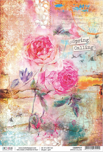 Ciao Bella - Spring Calling - Piuma Rice Paper A4 - CBRP017