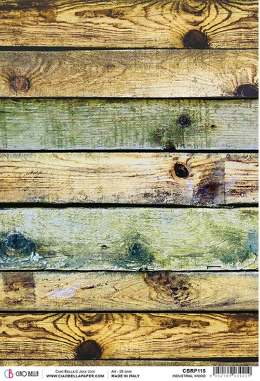 Ciao Bella - Industrial Wood - Piuma Rice Paper A4 - CBRP115