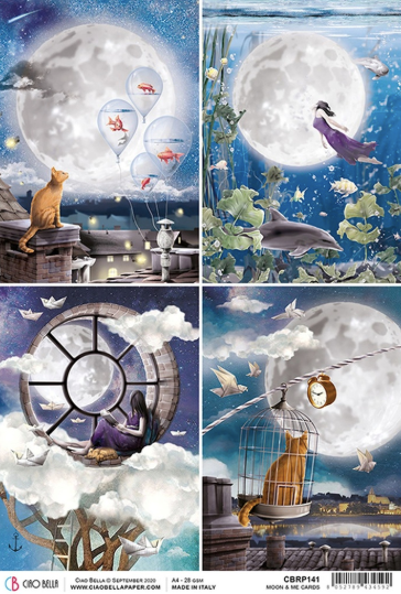 Ciao Bella - Moon & Me Cards - Piuma Rice Paper A4 - CBRP141