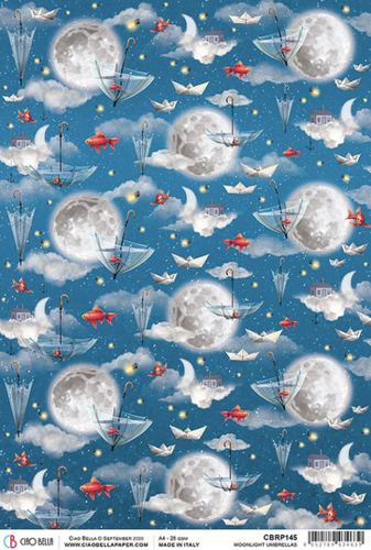 Ciao Bella - Moonlight Umbrellas - Piuma Rice Paper A4 - CBRP145