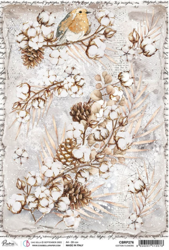 Ciao Bella - Cotton Flowers - Piuma Rice Paper A4 - CBRP276