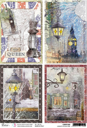 Ciao Bella - London's Calling Cards - Piuma Rice Paper A4 - CBRP289