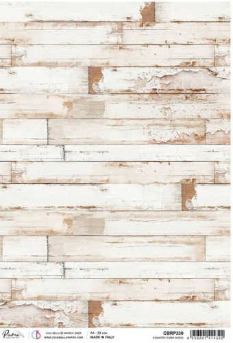 Ciao Bella - Country Farm Wood - Piuma Rice Paper A4 - CBRP330