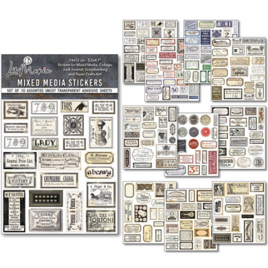 Ciao Bella Paper - Vintage Scripts Mixed Media Sticker Set CBMB003
