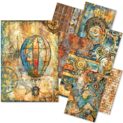 Ciao Bella Paper - Past Time Craft-mix A5 Paper Pack (Tissue & Vellum Variety) CBMC004