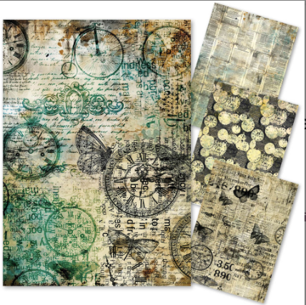 Ciao Bella Paper - Time Capsule A4 Mixed Media rice paper (Pack of 4 Assorted) CBMF001