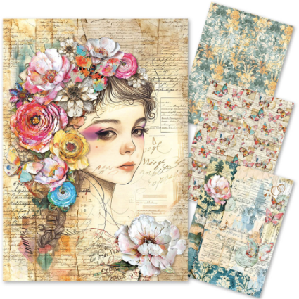 Ciao Bella Paper - Quintessential A4 Mixed Media rice paper (Pack of 4 Assorted) CBMF003