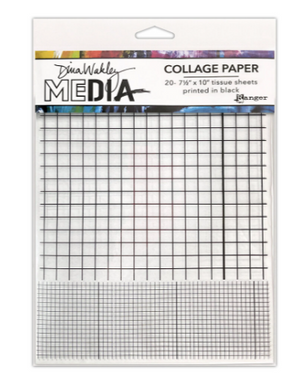Ranger - Dina Wakley Media Collage Paper - Grids - Pack of 20