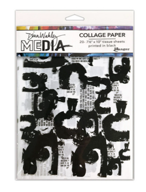 Ranger - Dina Wakley Media Collage Paper - Painted Marks - Pack of 20