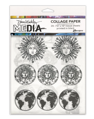 Ranger - Dina Wakley Media Collage Paper - Antiquities - Pack of 20