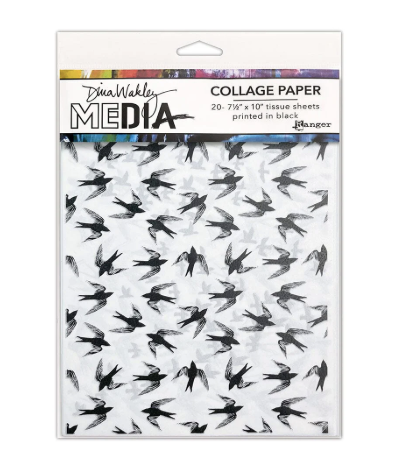 Ranger - Dina Wakley Media Collage Paper - Flying Things - Pack of 20