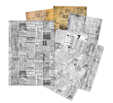 Ciao Bella - LuMania - A5 Tissue Paper Set - Newspapers - Pack of 24 - ME003