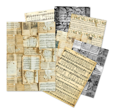 Ciao Bella - LuMania - A5 Tissue Paper Set - Music Sheets - Pack of 24 - ME002