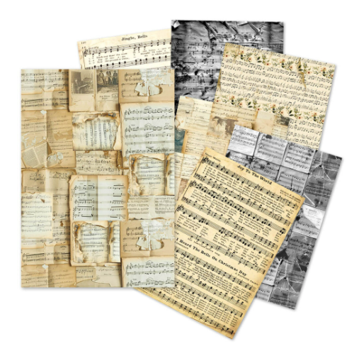 Ciao Bella - LuMania - A5 Tissue Paper Set - Music Sheets - Pack of 24 - ME002