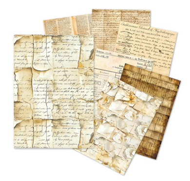Ciao Bella - LuMania - A5 Tissue Paper Set - Vintage Manuscripts - Pack of 24 - ME001