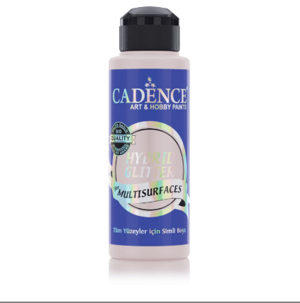 Cadence Hybrid Glitter Paint - Antique White + Silver Glitter (120 ml) CA771026