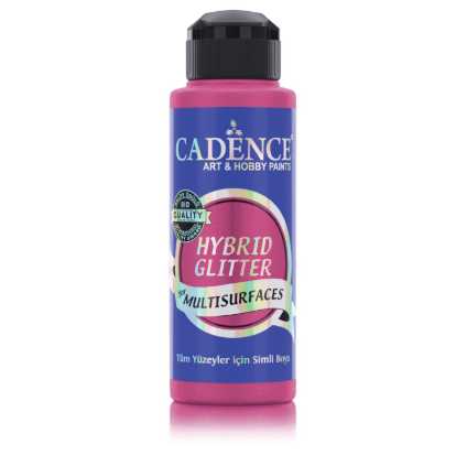 Cadence Hybrid Glitter Paint - Fuchsia + Silver Glitter (120 ml) CA771323