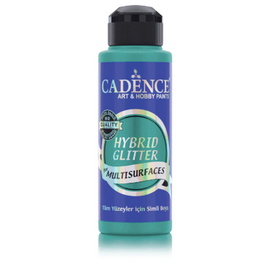 Cadence Hybrid Glitter Paint - Mint Green + Silver Glitter (120 ml) CA771255