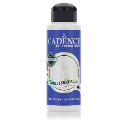 Cadence Hybrid Glitter Paint - White + Gold Glitter (120 ml) CA773624