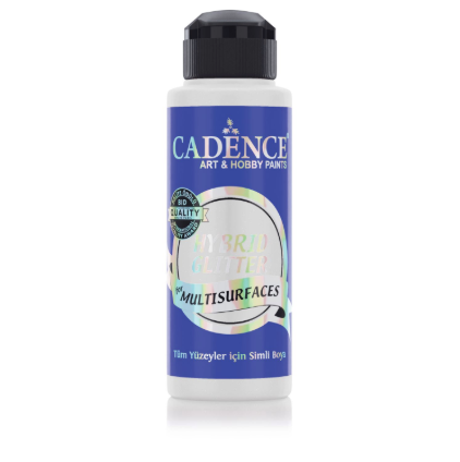 Cadence Hybrid Glitter Paint - White + Silver Glitter (120 ml) CA771002