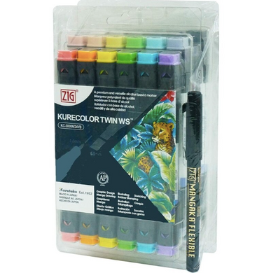Kuretake Zig Kurecolor Twin Tip Alcohol Markers - 24