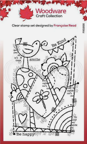 Woodware Clear Stamp Set - Rainbow Heart - A6