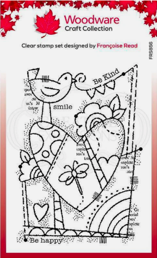 Woodware Clear Stamp Set - Rainbow Heart - A6