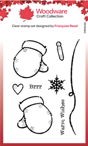 Woodware Clear Stamp Set - Christmas Gloves - A7 - 8 stamps