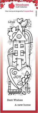 Woodware Clear Stamp Set - Rainbow House - 3 Stamps - (largest stamp 7 x 2.5 inch)