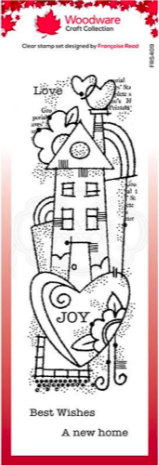 Woodware Clear Stamp Set - Rainbow House - 3 Stamps - (largest stamp 7 x 2.5 inch)
