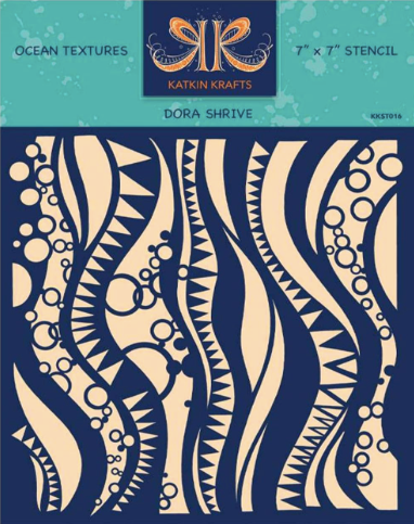 KatKin Krafts - Stencil Designs by Dora Shrive - Ocean Textiles - 7