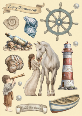 Stamperia Silent Sea Collection - A5 Coloured Wooden Shapes - AI KLSP194