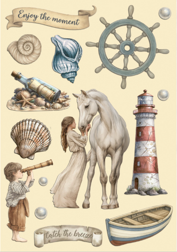 Stamperia Silent Sea Collection - A5 Coloured Wooden Shapes - AI KLSP194