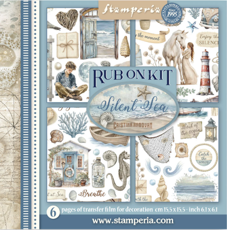 Stamperia - Silent Sea Collection - Rub On Kit - Assortment - 10.16cm x 16.6cm