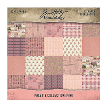 Tim Holtz Idea-ology - Palette Paper Collection: Pink Paper Pad -12"x12" - 200 GSM