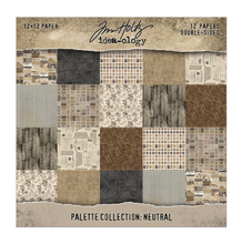 Tim Holtz Idea-ology - Palette Paper Collection: Neutral Paper Pad -12"x12" - 200 GSM