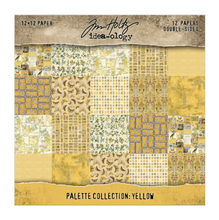 Tim Holtz Idea-ology - Palette Paper Collection: Yellow Paper Pad -12"x12" - 200 GSM