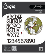 Sizzix by Tim Holtz - Thin Lits Die - Vault World Travel - 45 pieces