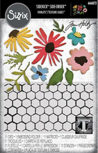 Sizzix by Seth Apter - Thinlits/ 2D Texture Fades Die Set & Embossing Folder - Vault Floristry