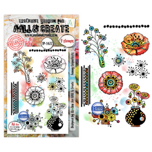 AALL & Create - Funny Coquelicots - Lovely Couleurs - A6 Stamp Set - TP-1477