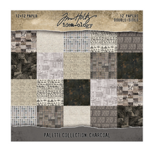 Tim Holtz Idea-ology - Palette Paper Collection: Charcoal Paper Pad -12"x12" - 200 GSM