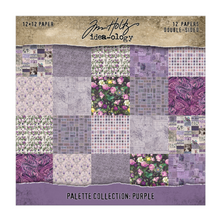 Tim Holtz Idea-ology - Palette Paper Collection: Purple Paper Pad -12"x12" - 200 GSM