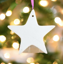 Bisque Ceramic Star Ornament or Flat Tree Decoration (Pack of 4)