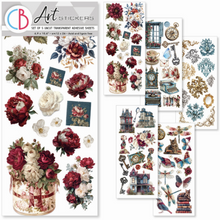 Ciao Bella - Bohemian Burgundy Collection - Art Stickers Transparent Adhesive Sheets - Pack of 5