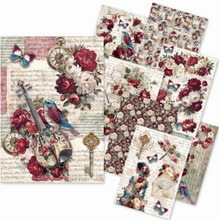 Ciao Bella - Bohemian Burgundy Collection - Rice Paper A5 MIXED 8 PACK