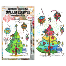 AALL & Create - Dreaming Carols - Floating Fir - A6 Stamp Set - TP-1471