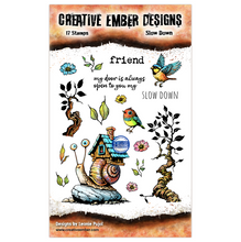 Aall & Create - Creative Ember Designs - Slow Down - A6 Stamp Set (17 Stamps)