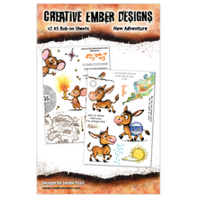 Aall & Create - Creative Ember Designs - New Adventure - Rub-On Transfer Set (2 x A5 Sheets)